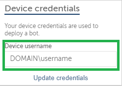 Device should be domain and username